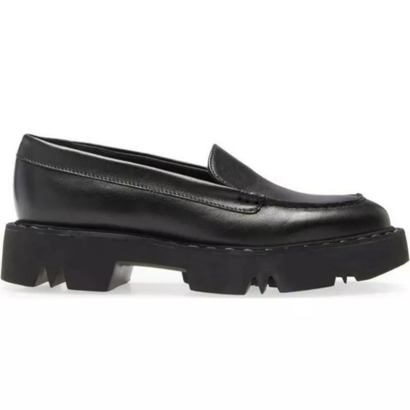 Aquatalia Shoes - Aquatalia Hayley Water Resistant Black Chunky Platform Loafer Size 9.5
